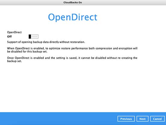 7. Select a storage destination, i.e. CloudBacko Drive. Click “OK” to continue.