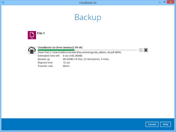 6. Your files are backed up securely to our CloudBacko Drive Cloud storage.
