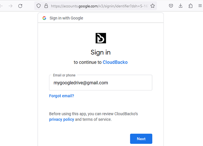 How to create a Google Drive cloud file backup