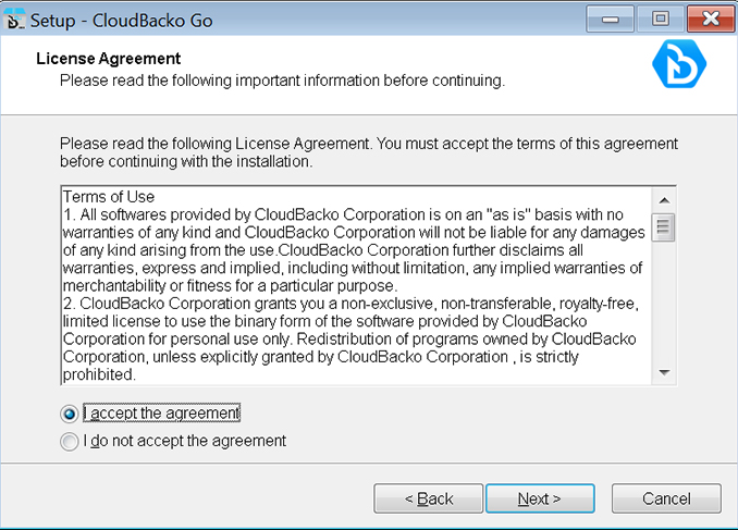 Download Cloudbacko Windows installer