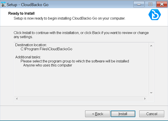 Download Cloudbacko Windows installer